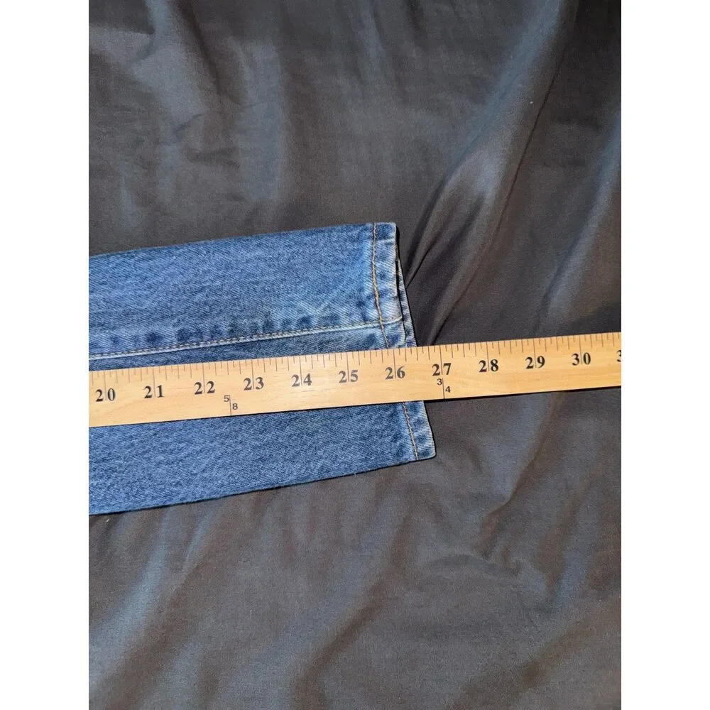 Vintage Levi's 501xx Mens W33 100% Cotton Dark Wash Button Fly Jeans (Hemmed)
